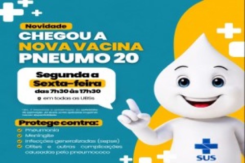 Ilha Solteira passa a oferecer vacina Pneumocócica 20-valente para ampliar proteção das crianças